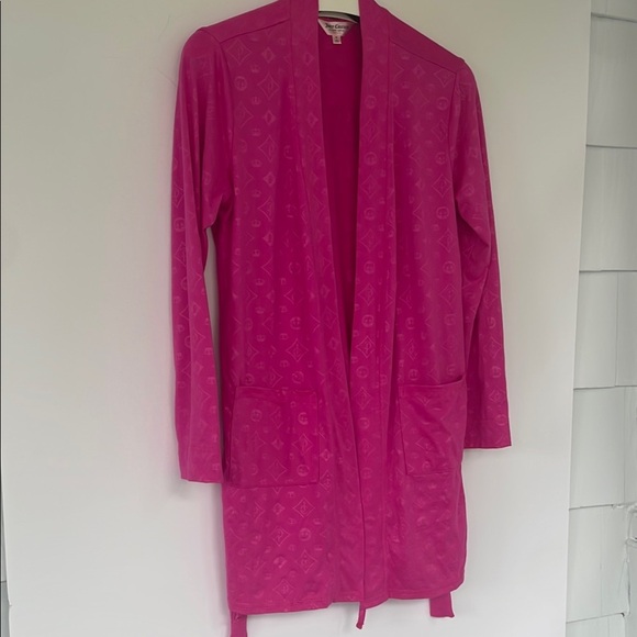 Juicy Couture Pink Robe Blinged Out Back Size Small - Picture 7 of 16